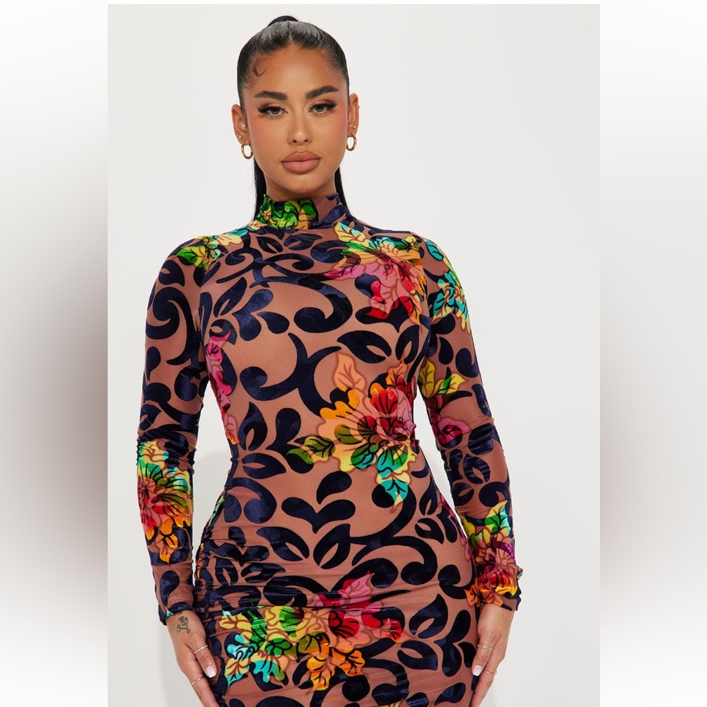 Georgia nude long sleeve maxi dress